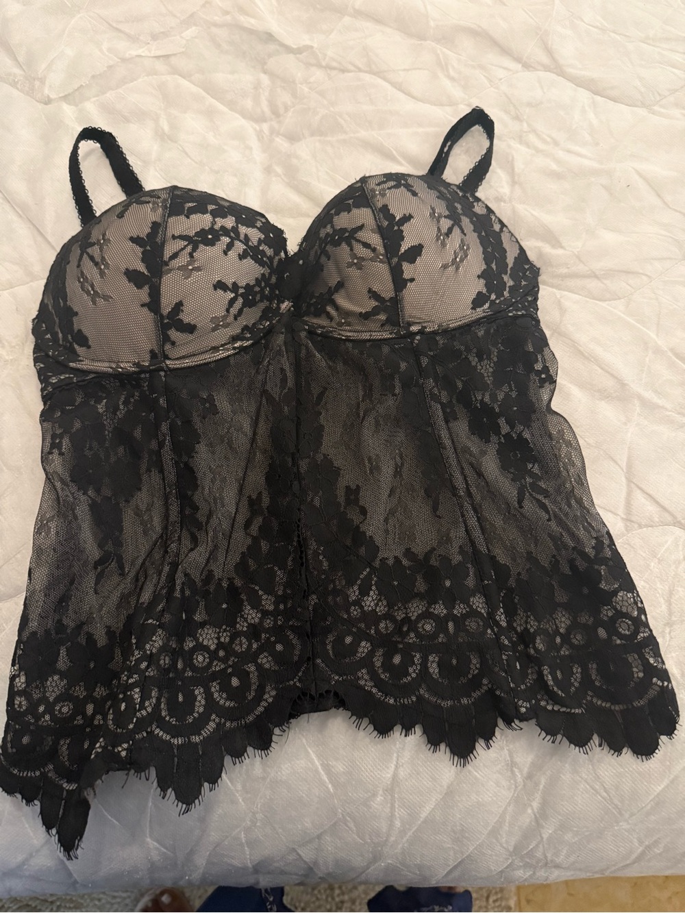 Victoria's Secret Black Lace Bustier Chemise sexy, and never worn